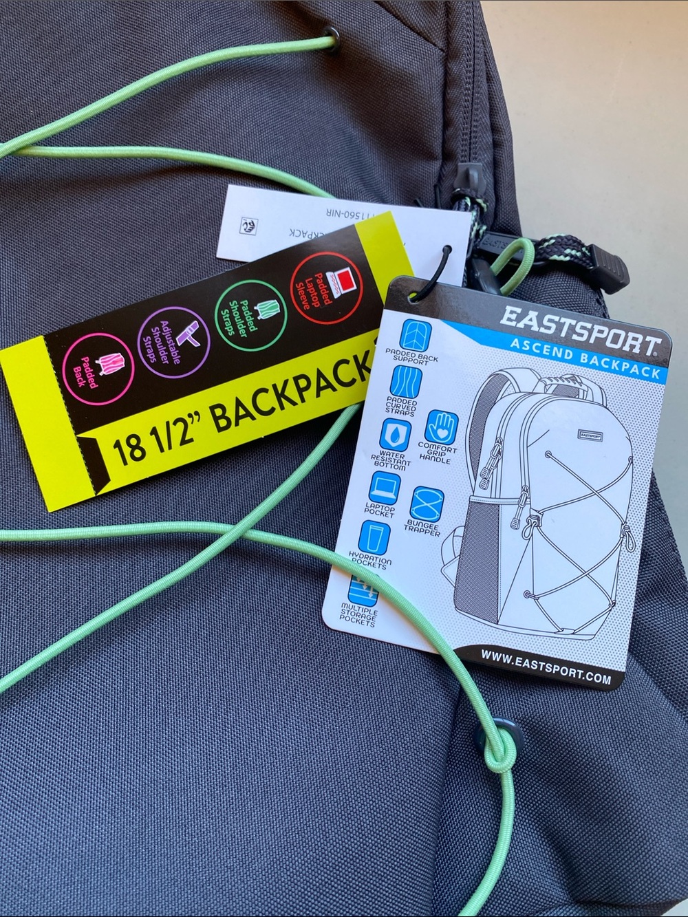 Gray Backpack Case with Lime Accent - EASTSPORT